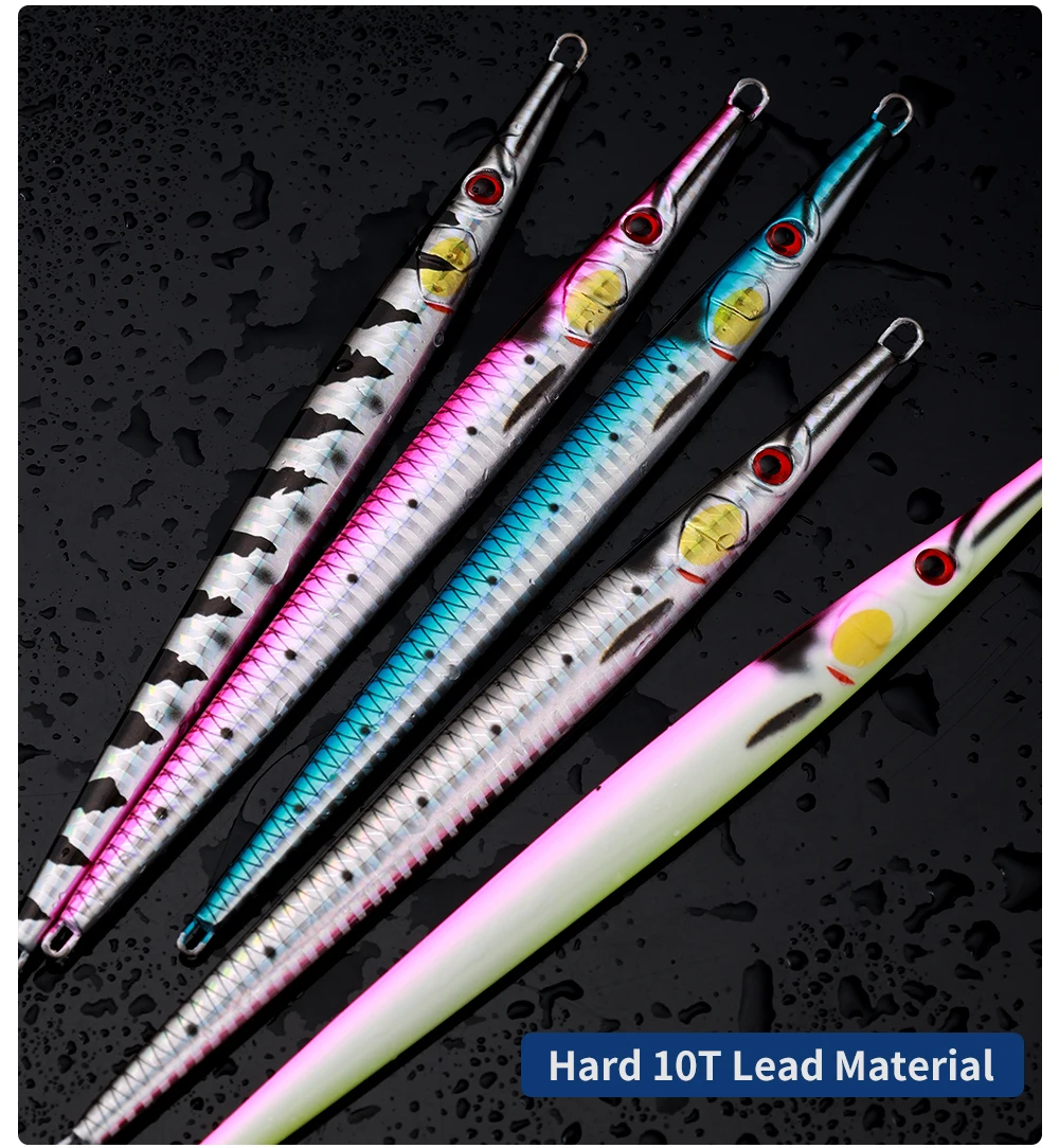JIGGINGPRO 40g 60g 80g 100g 150g 3D Print Needle Jig Speed Jigs Saltwater Jigging Lure