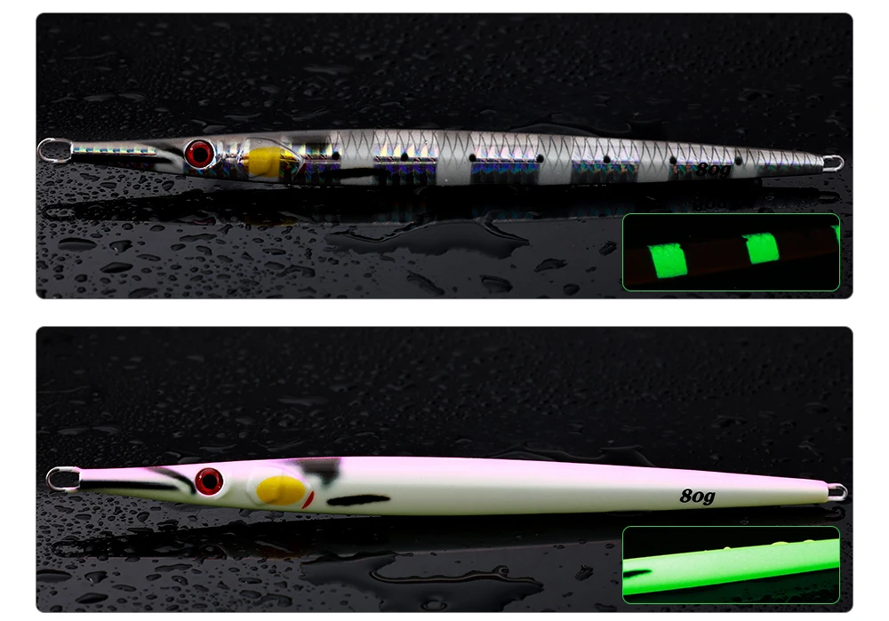 JIGGINGPRO 40g 60g 80g 100g 150g 3D Print Needle Jig Speed Jigs Saltwater Jigging Lure