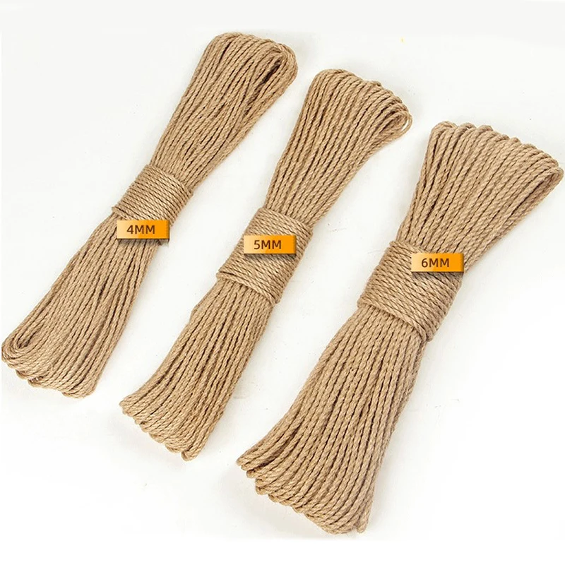 Natural Vintage Jute Rope String 1/2/3/4/5/6/8/10mm DIY Jute Cord Twine Ribbon Crafts Sewing Handwork Gift Wrap Home Decoration
