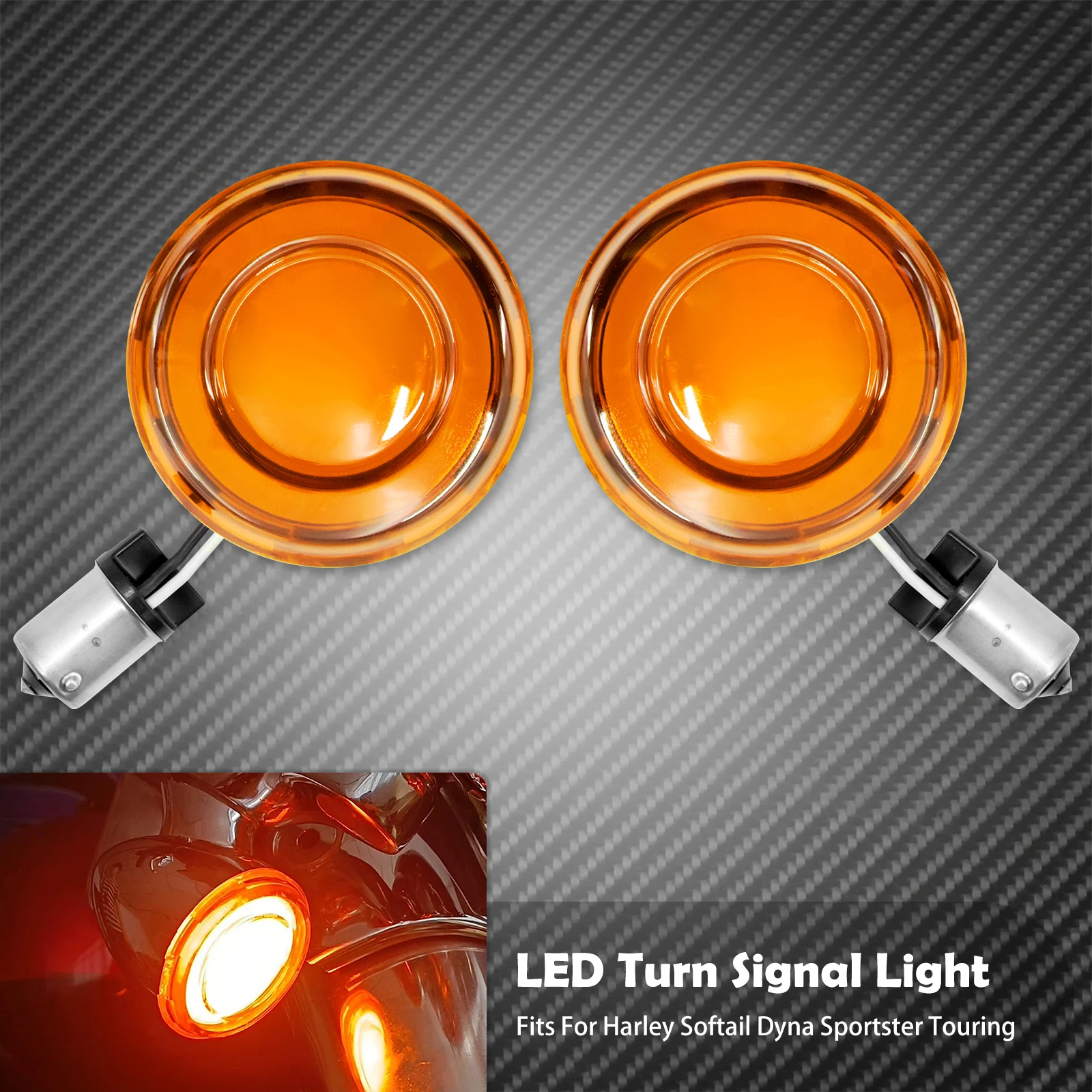 Motorcycle Turn Signal Conversions LED Panel Light 1156 1157 Bullet Style For Harley Sportster Touring Breakout Fat Boy Softail