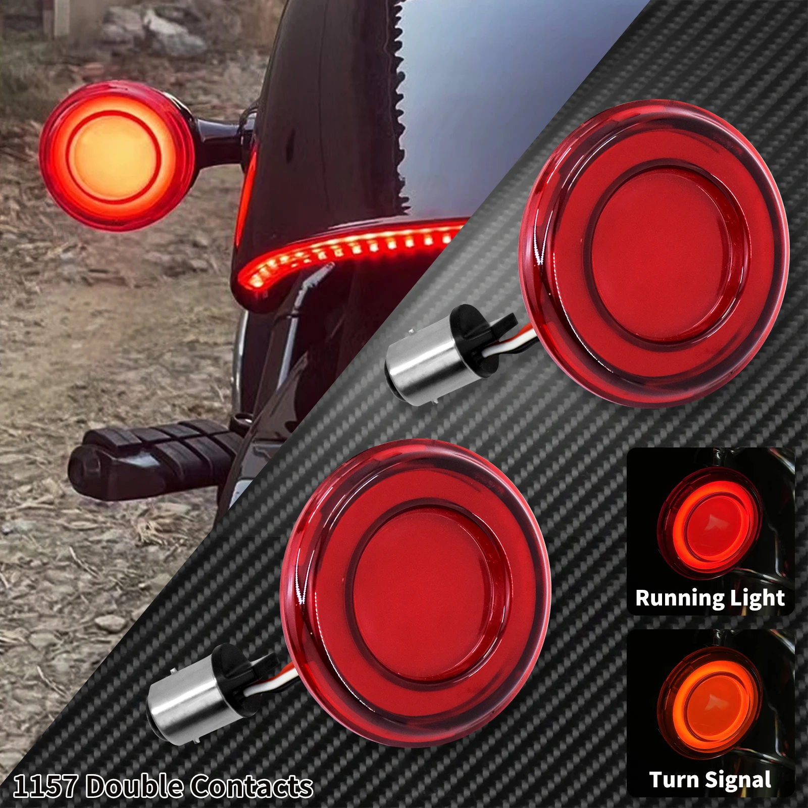 Motorcycle Turn Signal Conversions LED Panel Light 1156 1157 Bullet Style For Harley Sportster Touring Breakout Fat Boy Softail
