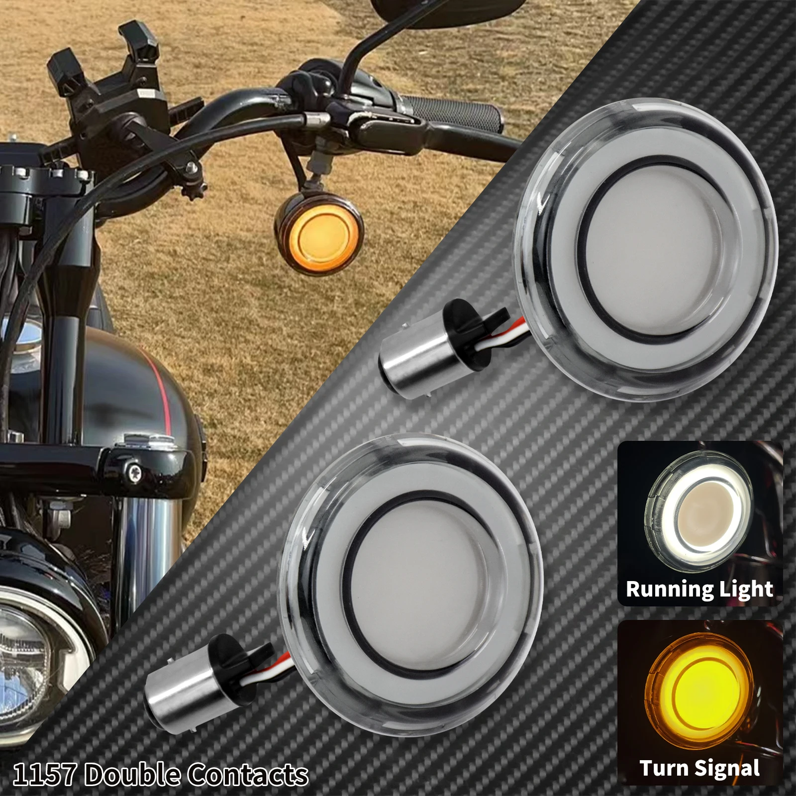 Motorcycle Turn Signal Conversions LED Panel Light 1156 1157 Bullet Style For Harley Sportster Touring Breakout Fat Boy Softail