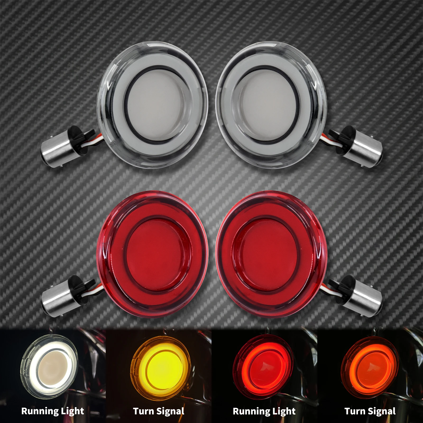 Motorcycle Turn Signal Conversions LED Panel Light 1156 1157 Bullet Style For Harley Sportster Touring Breakout Fat Boy Softail