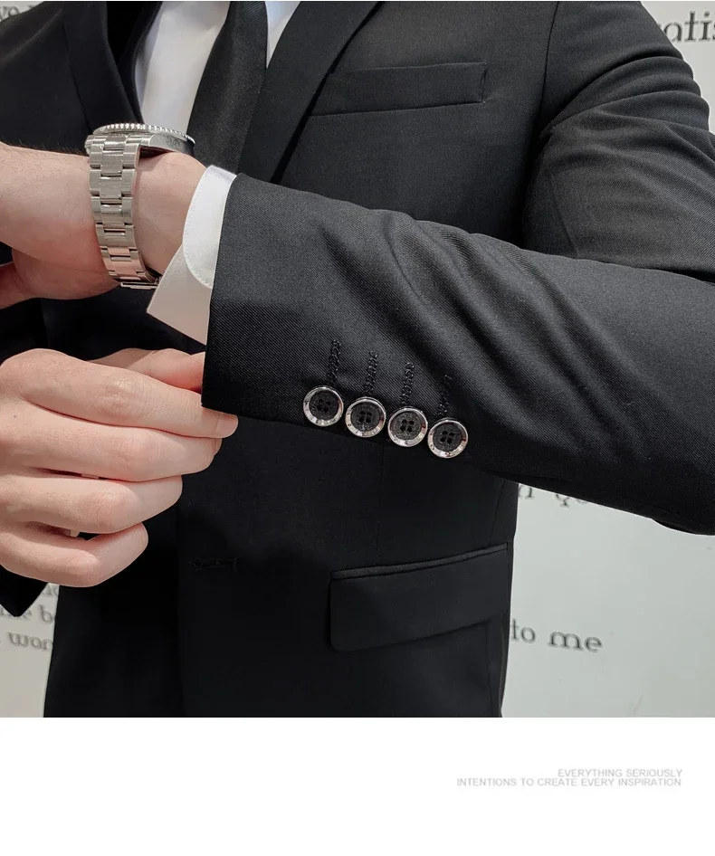 Suit Upgrade the New Fabric Men's Business Gentleman Fashion Slim Work Solid Color Plus Size Fair Dress Wedding Best Man Suit
