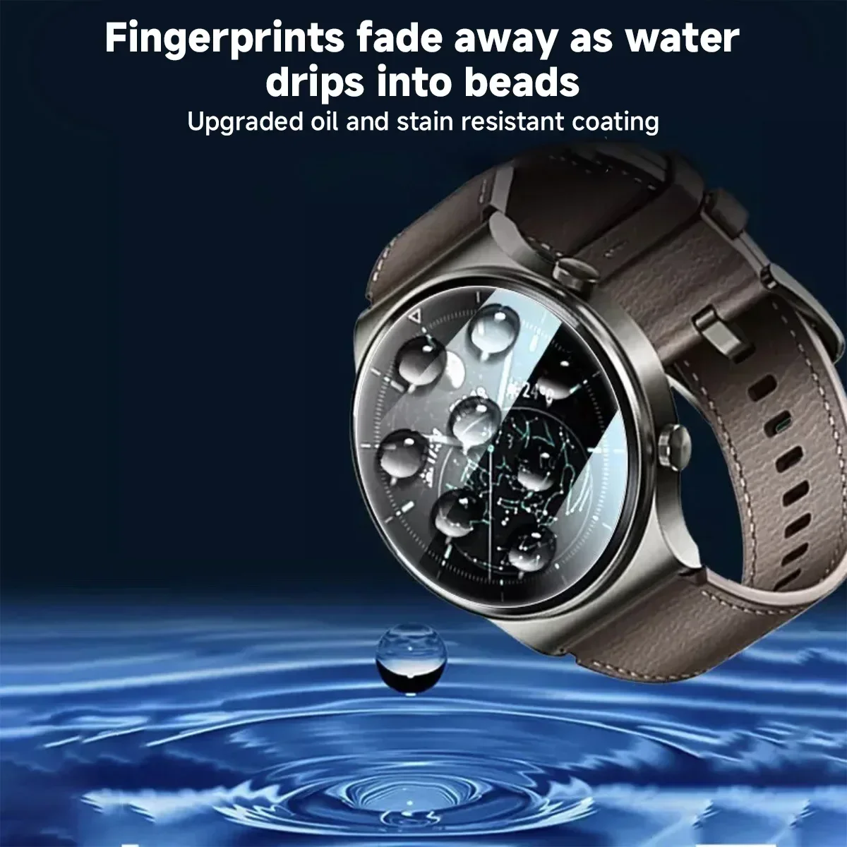 26-46mm Universal Tempered Glass Smartwatch Screen Protector Protective Film 28mm 30mm 32mm 38mm 40mm 41mm 42mm Diameter 2-5PCS