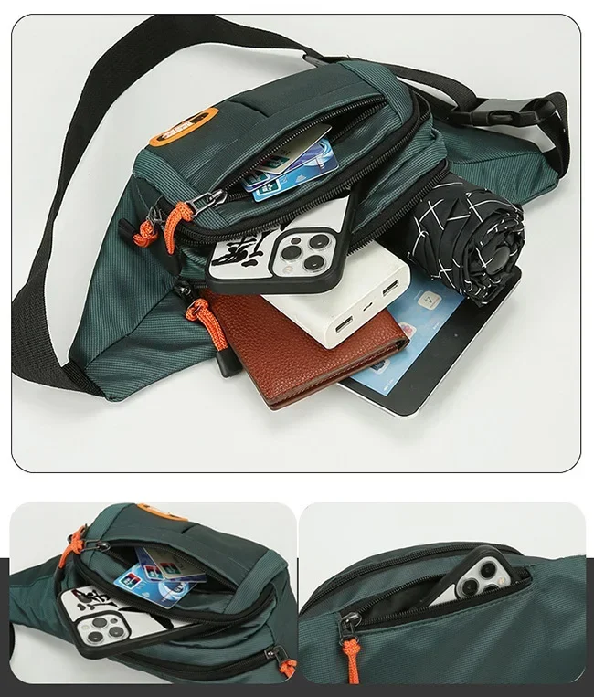Men Women Oxford Waterproof Mobile Waist Bag Unisex Multifunctional Large Capacity Fanny Pack Wear-resistant Para Hombre 2024