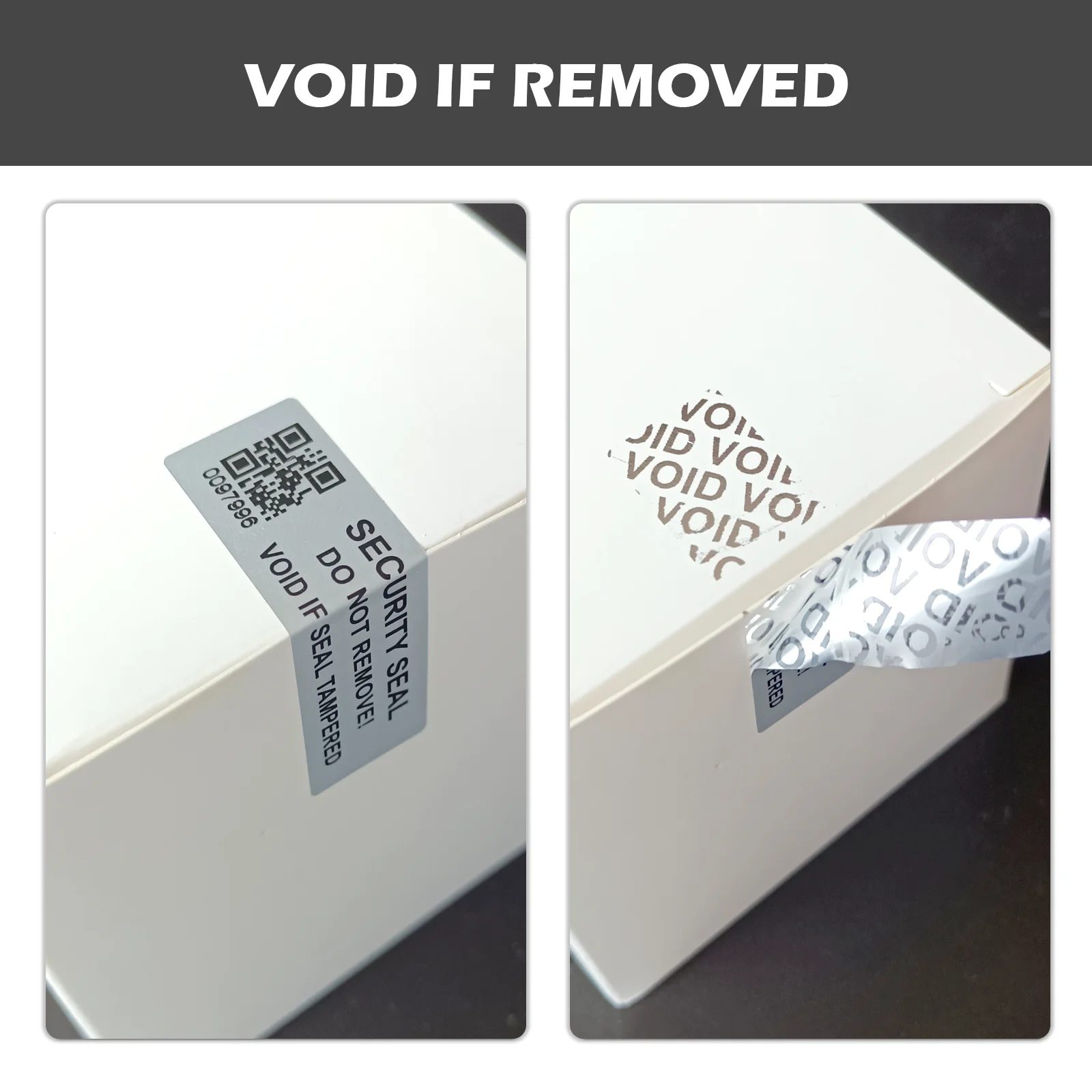 5x1.5cm Mute Silver Tamper Proof Sticker with QR Code, Warranty Void Seal Security Label Sticker with Serial Numbers