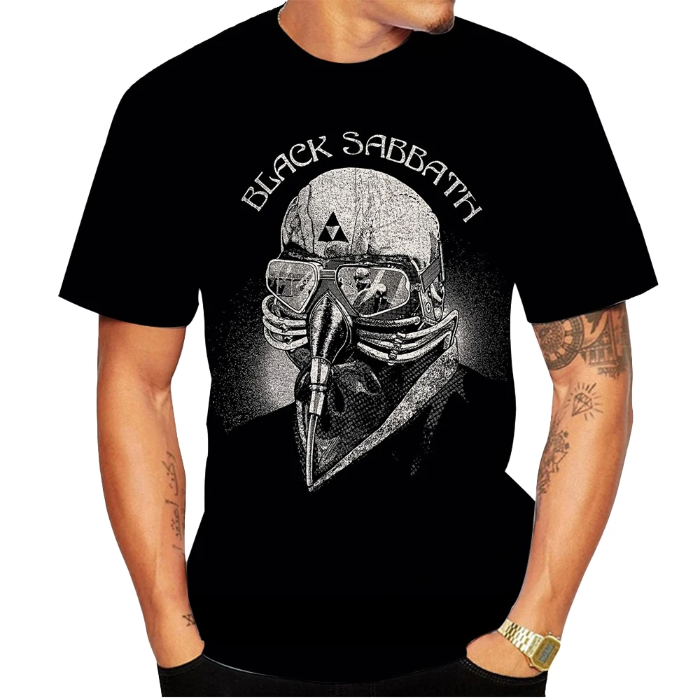 Summer fashion hot street hip-hop 3D printing trend cool black casual cool T-shirt