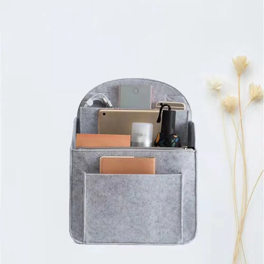 Makeup Organizer Felt Insert Bag for Interior Travel Bag Portable Bag Cosmetic Bags Fit Various Women Backpack Bags
