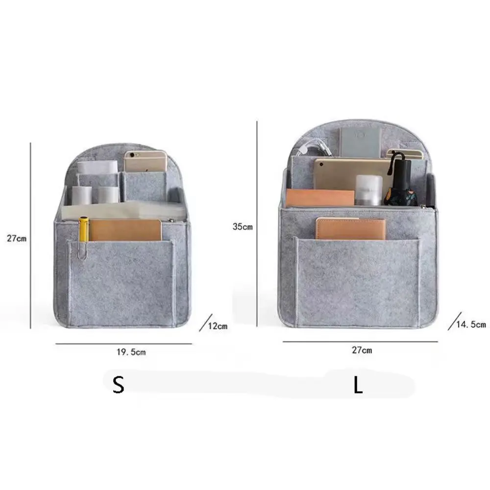 Makeup Organizer Felt Insert Bag for Interior Travel Bag Portable Bag Cosmetic Bags Fit Various Women Backpack Bags