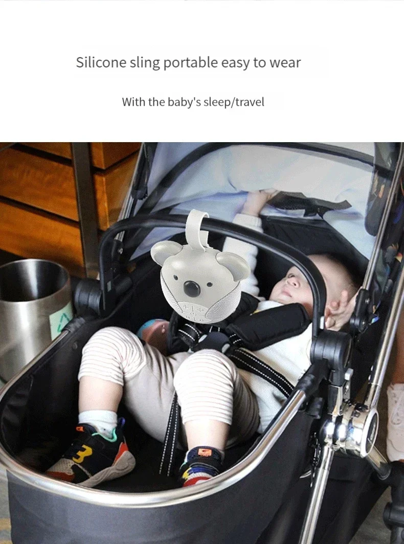 Portable White Noise Machine Baby Soother with 5 Light Music for Toddlers Timed Shutdown Sleep Sound Machine