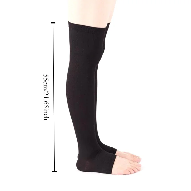 1 Pair Toe to Knee Compression Socks Elastic Calf Support Stockings for Varicose Veins Circulation Aid Medical Compression Wear