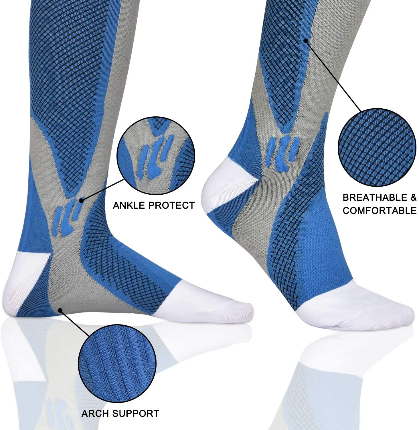 Compression Socks Travelers Socks Football Soccer Thigh Long Tube Unisex Outdoor Sports Nurses Stockings For Men Women