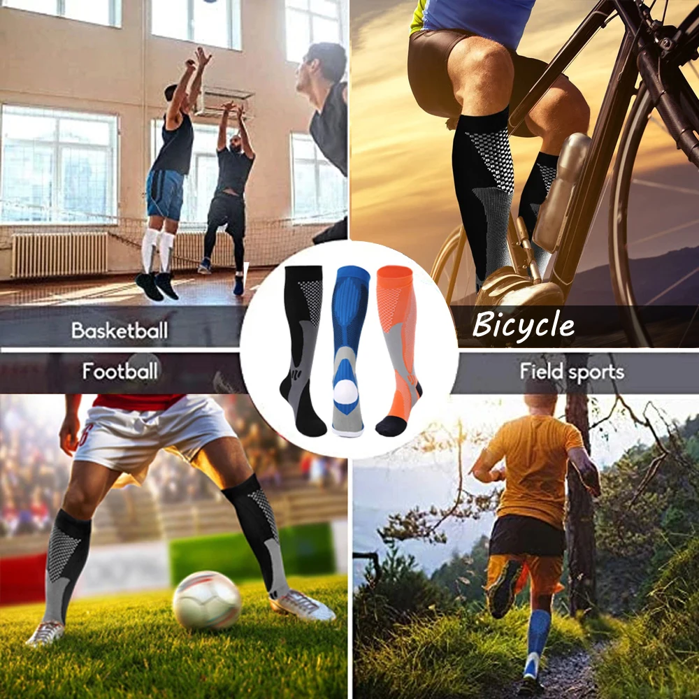 Compression Socks Travelers Socks Football Soccer Thigh Long Tube Unisex Outdoor Sports Nurses Stockings For Men Women