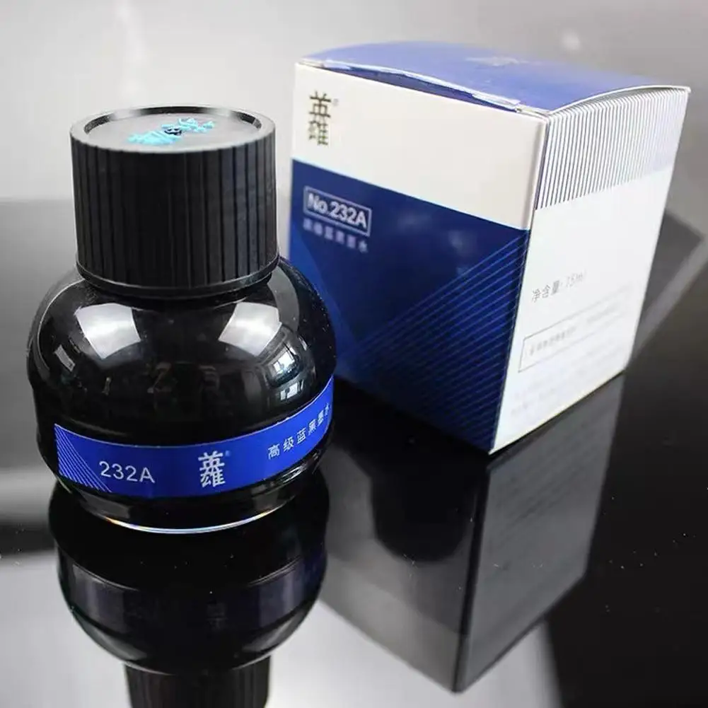 1 Bottle YingXiong Black 70ml Fountain Pen Ink Refilling Pen Ink Fountain Inks Quality Calligraphy Writing High Stationery
