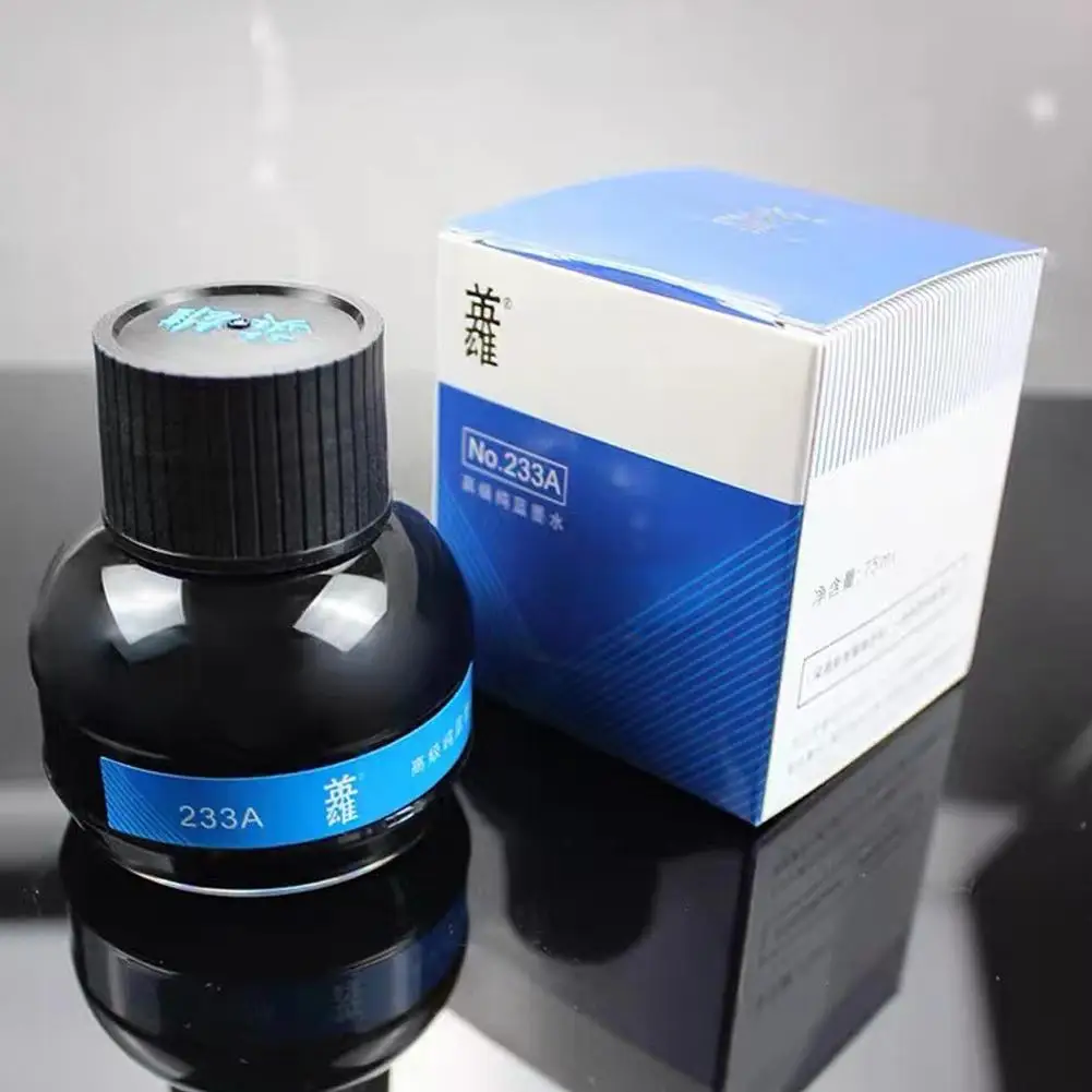 1 Bottle YingXiong Black 70ml Fountain Pen Ink Refilling Pen Ink Fountain Inks Quality Calligraphy Writing High Stationery