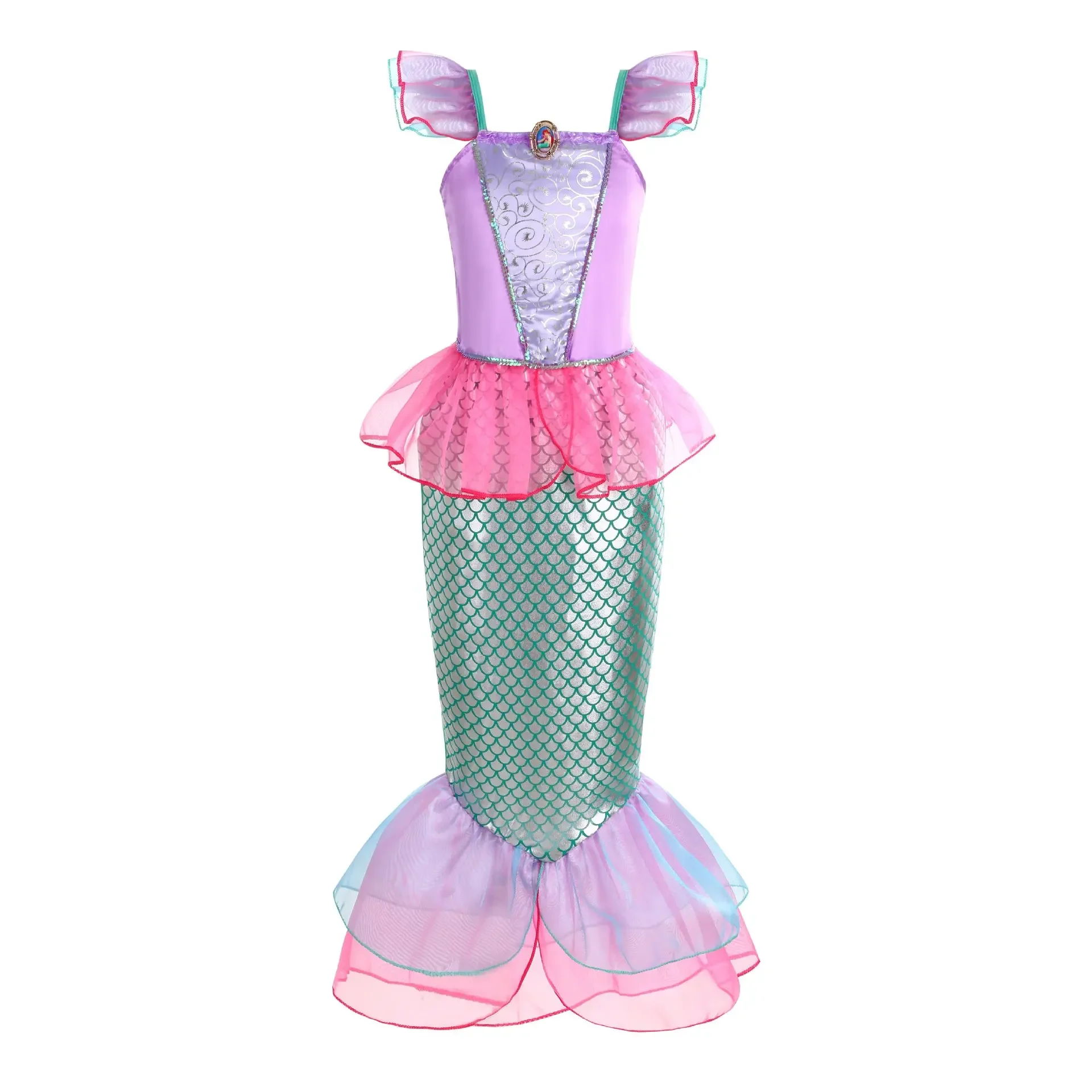 Mermaid Birthday Party Dress Summer Girl Mermaid Costume Carnival Anime Cosplay Outfits 2-10 Yrs Kids Fantasy Disguise Prom Gown