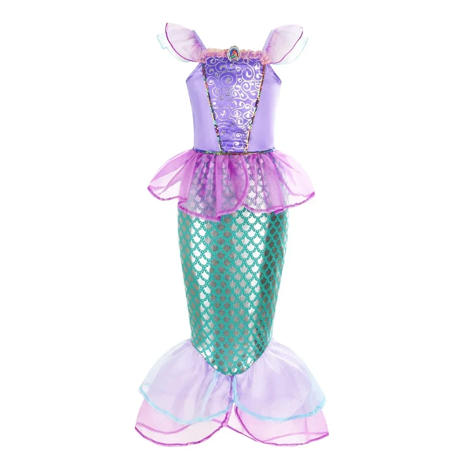 Mermaid Birthday Party Dress Summer Girl Mermaid Costume Carnival Anime Cosplay Outfits 2-10 Yrs Kids Fantasy Disguise Prom Gown