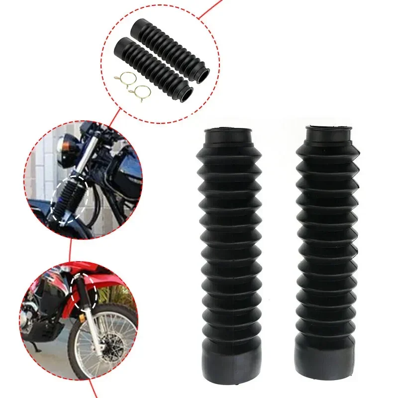 2PCS Universal Motorcycle Rubber Front Fork Dust Cover Gaiters Gators Boots For CG125 CG150 Front Shock Absorber Dust Cover
