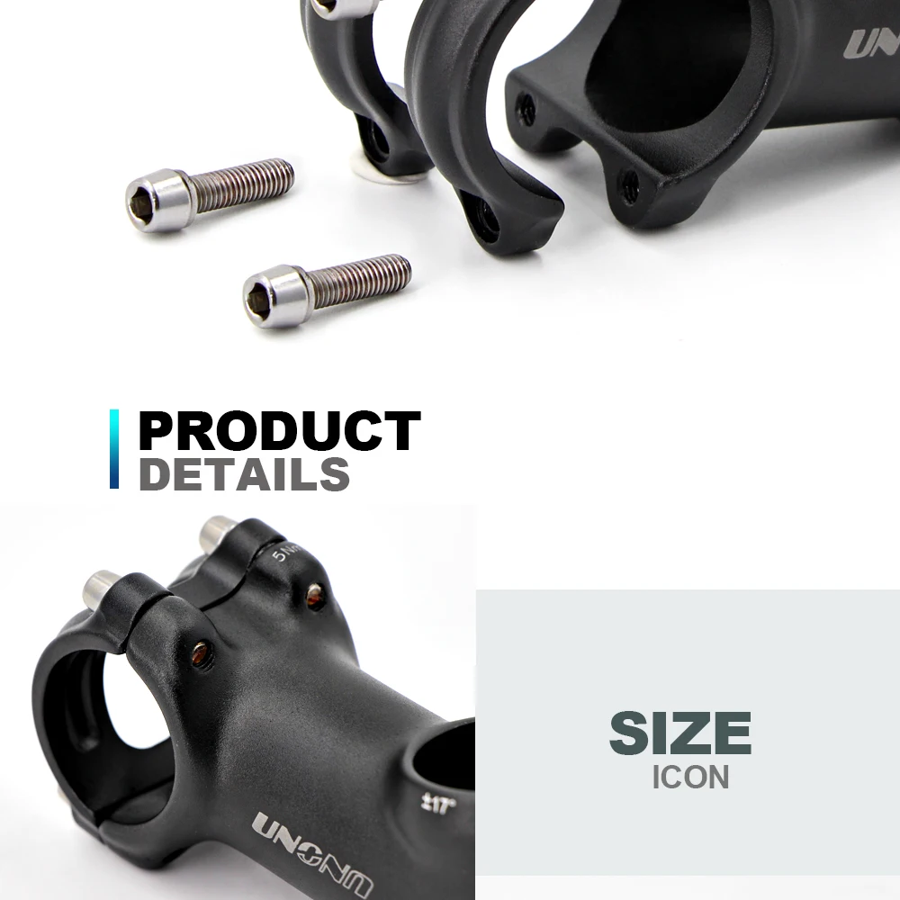 UNO Ultralight Bike Stem 7 17 Degree MTB Mountain Road Bicycle Stem 31.8mm 60/70/80/90/100/110/120/130mm Bicycle Kalloy Parts