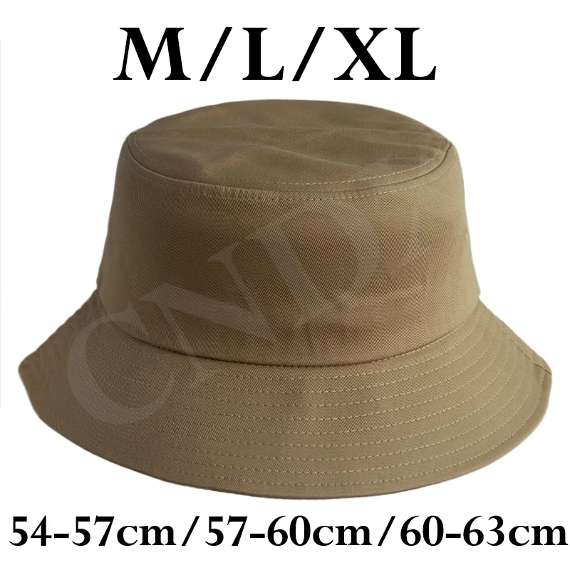 Big Head Bucket Hat 60-63cm Large Size Men Chin Strap UPF50+ Cotton Summer Sun Hat Windproof Fishing Outdoor Cap Women Frenchbob