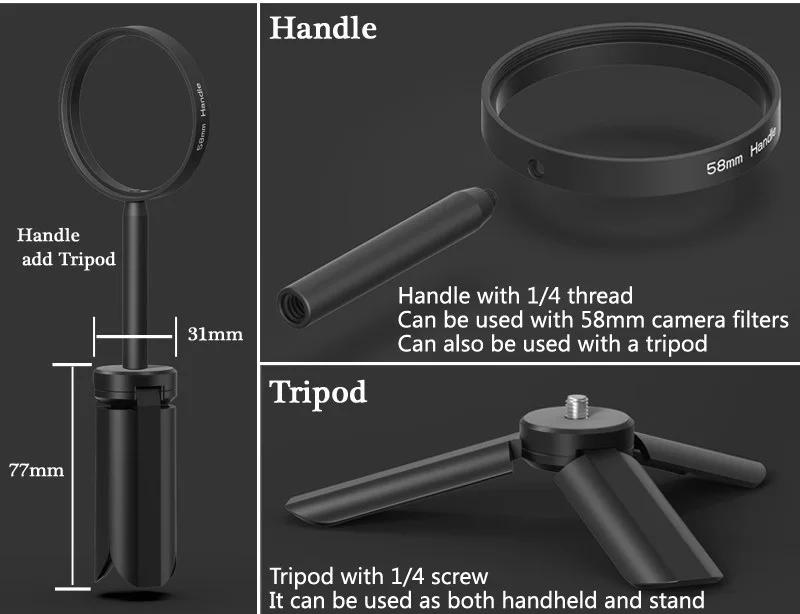 KnightX 58mm Prism Filter Kaleidoscope FX Split Diopter Special Effects Photography Accessorie for Canon Nikon Olympus