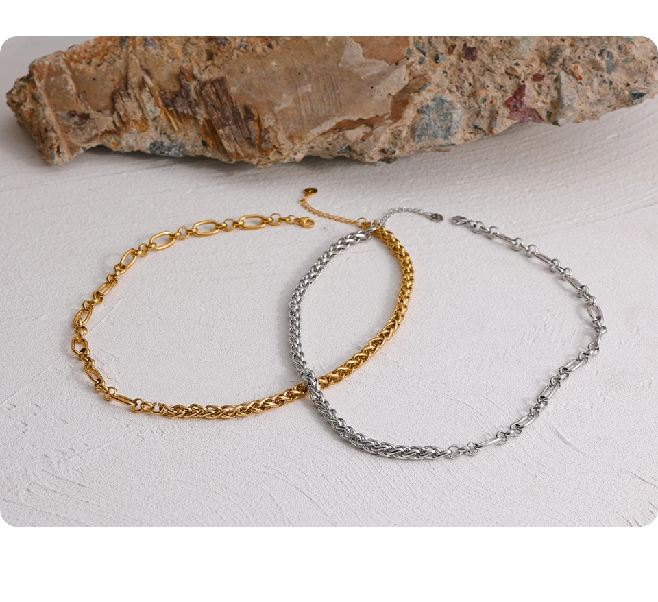 Yhpup 316L Stainless Steel Chain Necklace Statement Golden Glossy Thick Chunky Collar Necklace цепочка на шею женская Gift New