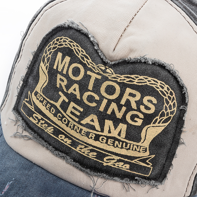 2026 High Quality Washed Cotton Damage Baseball Cap Motor Snapback Hat Hip Hop Dad Hats For Men Women Grinding Multicolor Bone