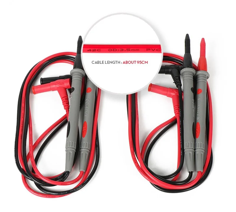 1 Pair Universal Probe Test Leads Pin Digital Needle Tip Multi Meter Tester 20A 1000V
