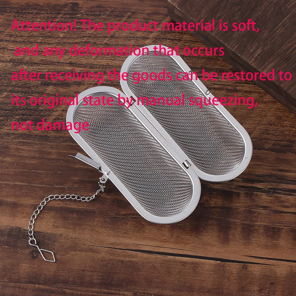 Stainless Steel Cooking Spices Infuser Fine Mesh Loose Tea Herbal Strainer Filter with Extended Chain Kitchen Seasoning Balls