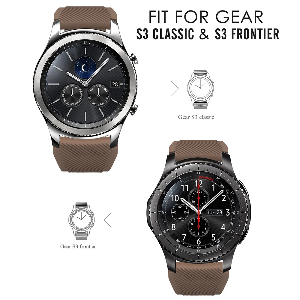 20mm 22mm Band for Samsung Galaxy Watch 3 4 5 46mm/42mm/active 2 Gear S3 Frontier/S2/Sport Silicone Bracelet Huawei GT 2 Strap