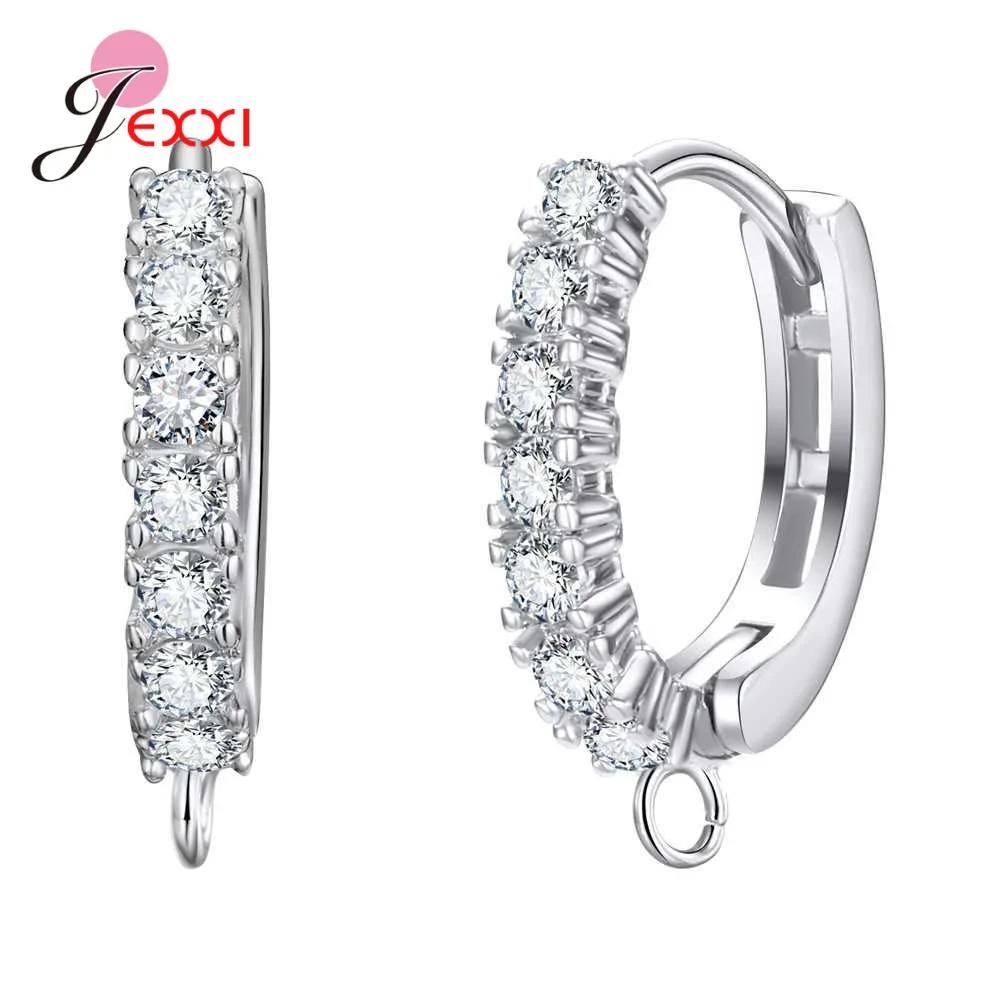 DIY Jewelry Marking 925 Sterling Silver Crystal Earrings Findings Clasps Hooks For Women Handmade Accessories Cheap Wholesale