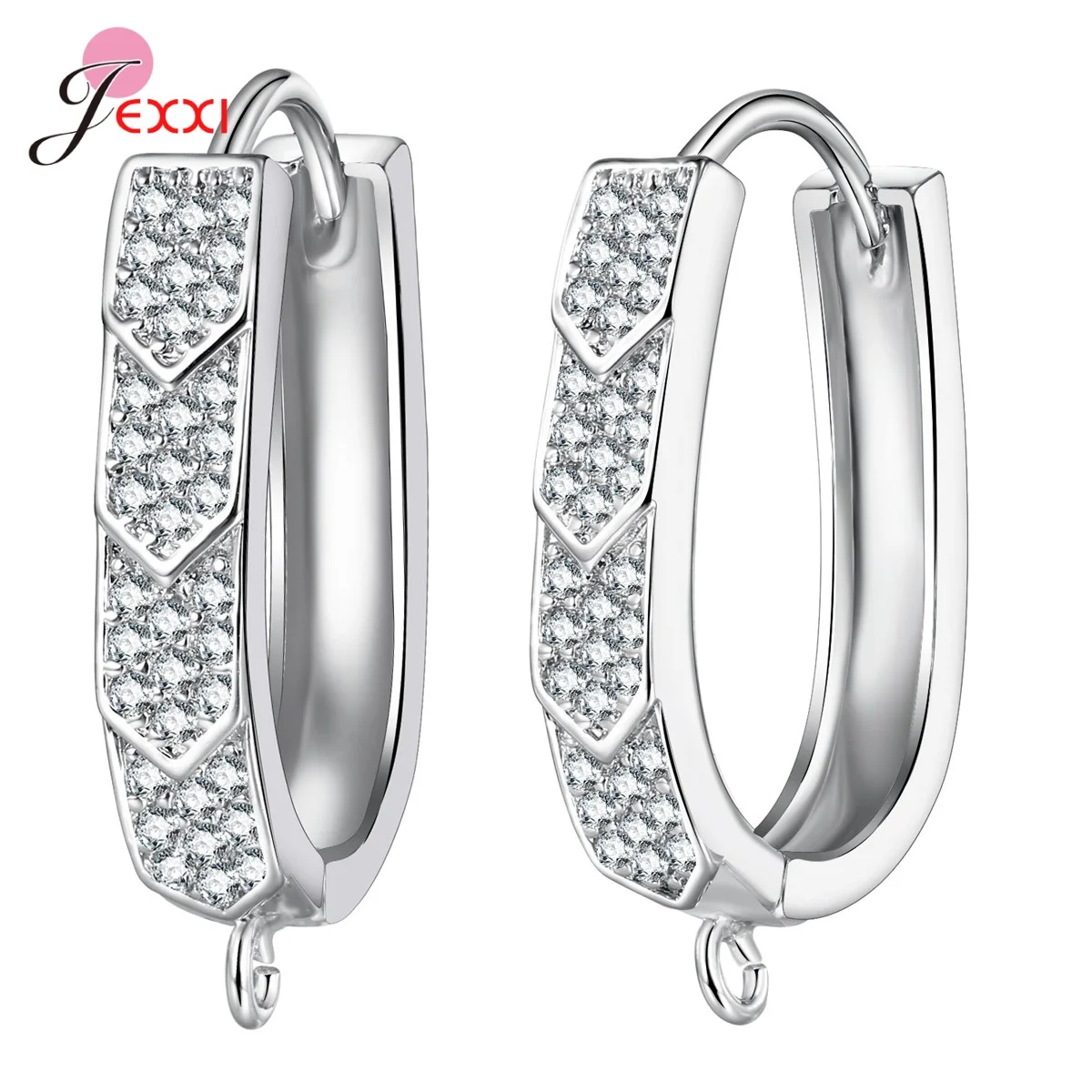 DIY Jewelry Marking 925 Sterling Silver Crystal Earrings Findings Clasps Hooks For Women Handmade Accessories Cheap Wholesale