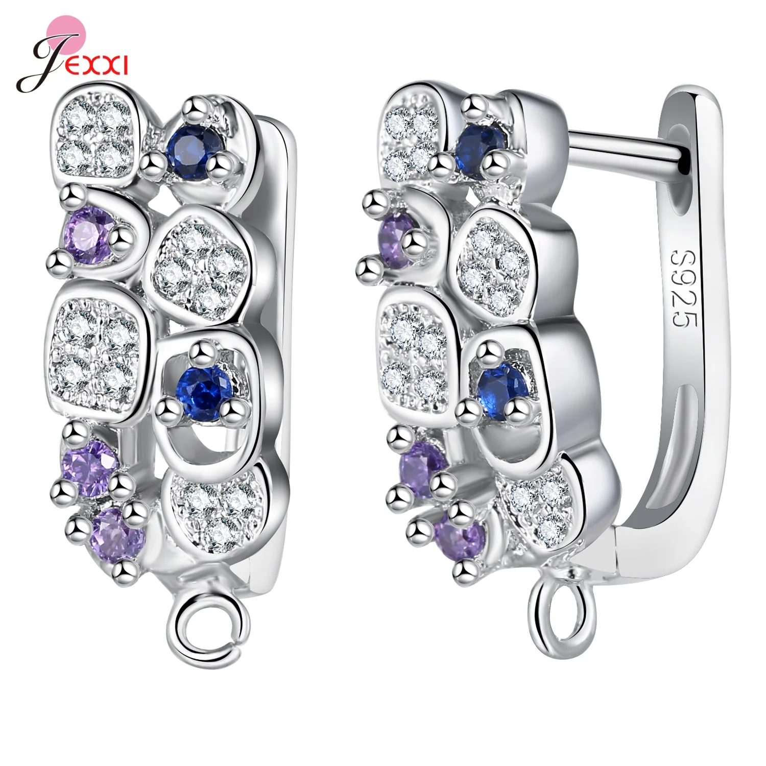 DIY Jewelry Marking 925 Sterling Silver Crystal Earrings Findings Clasps Hooks For Women Handmade Accessories Cheap Wholesale
