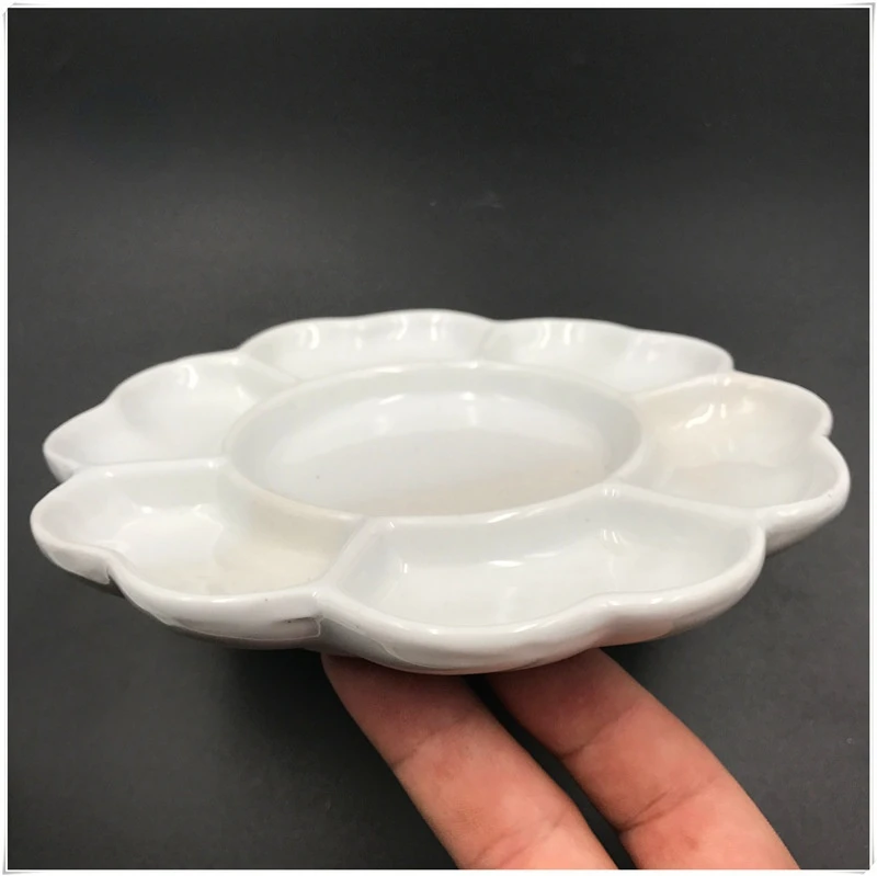 Jingdezhen Ceramic Palette Plum Blossom Pigment Gouache Watercolor Painting and Calligraphy Art Supplies