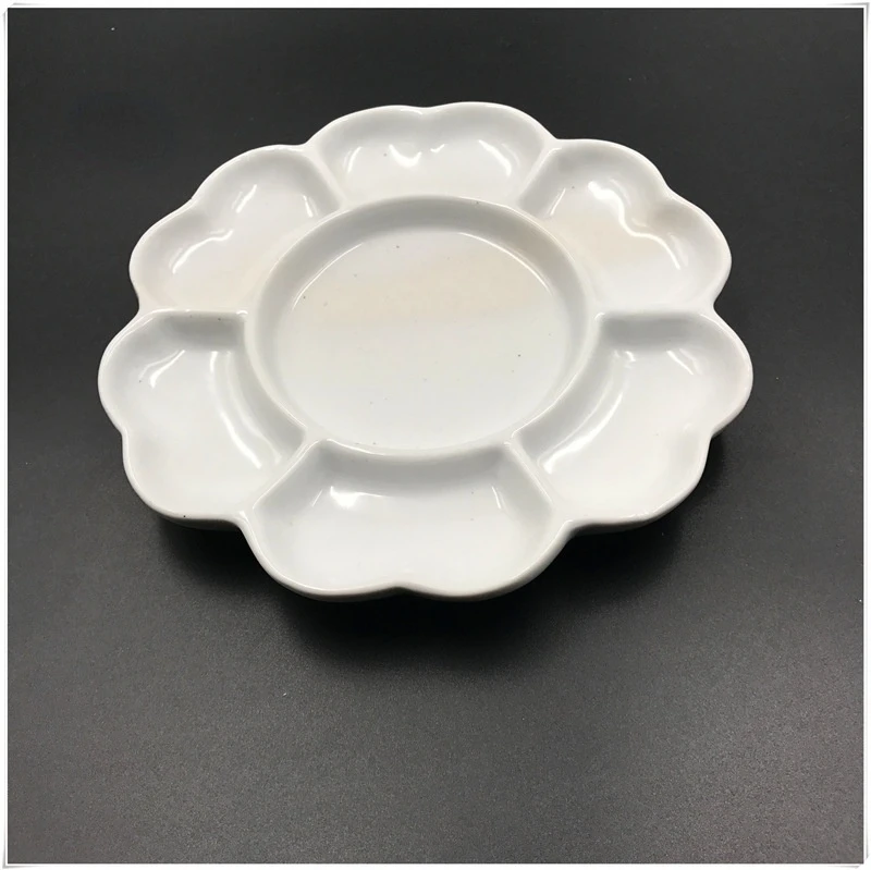 Jingdezhen Ceramic Palette Plum Blossom Pigment Gouache Watercolor Painting and Calligraphy Art Supplies