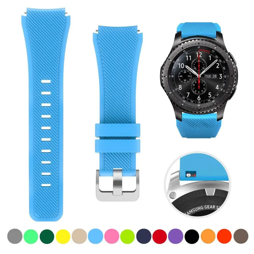 22mm Silicone Bands for Samsung Galaxy Watch 3 45mm/Gear S3 Classic/Frontier/Huawei Watch GT 2 3 Pro 46mm Amazfit GTR/Pace Strap