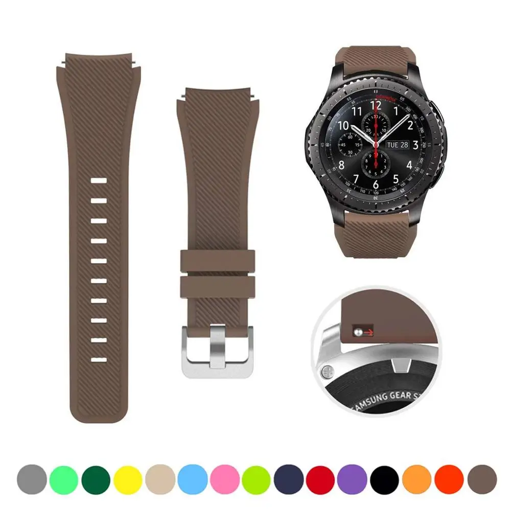 22mm Silicone Bands for Samsung Galaxy Watch 3 45mm/Gear S3 Classic/Frontier/Huawei Watch GT 2 3 Pro 46mm Amazfit GTR/Pace Strap