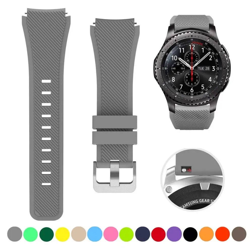 22mm Silicone Bands for Samsung Galaxy Watch 3 45mm/Gear S3 Classic/Frontier/Huawei Watch GT 2 3 Pro 46mm Amazfit GTR/Pace Strap