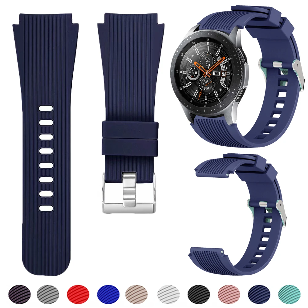 22mm Silicone Bands for Samsung Galaxy Watch 3 45mm/Gear S3 Classic/Frontier/Huawei Watch GT 2 3 Pro 46mm Amazfit GTR/Pace Strap