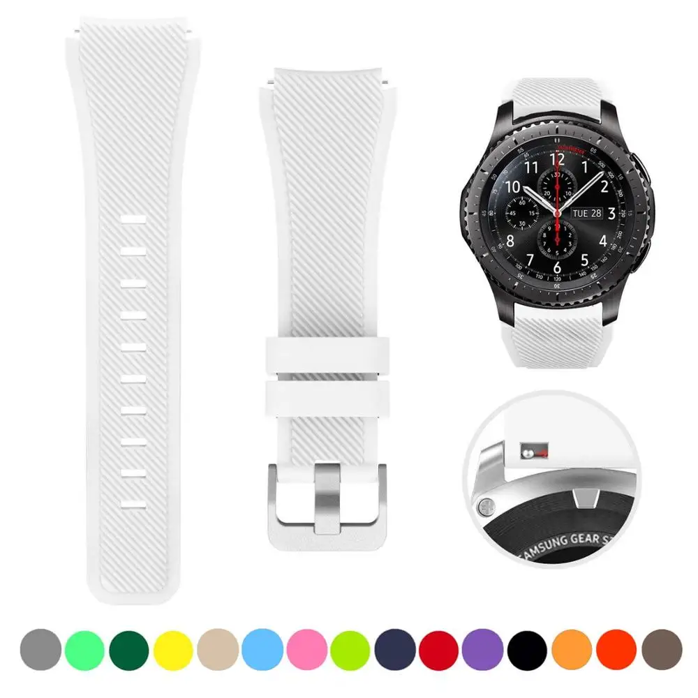 22mm Silicone Bands for Samsung Galaxy Watch 3 45mm/Gear S3 Classic/Frontier/Huawei Watch GT 2 3 Pro 46mm Amazfit GTR/Pace Strap