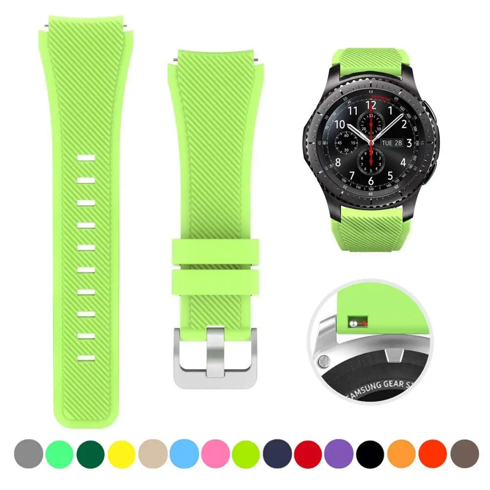 22mm Silicone Bands for Samsung Galaxy Watch 3 45mm/Gear S3 Classic/Frontier/Huawei Watch GT 2 3 Pro 46mm Amazfit GTR/Pace Strap