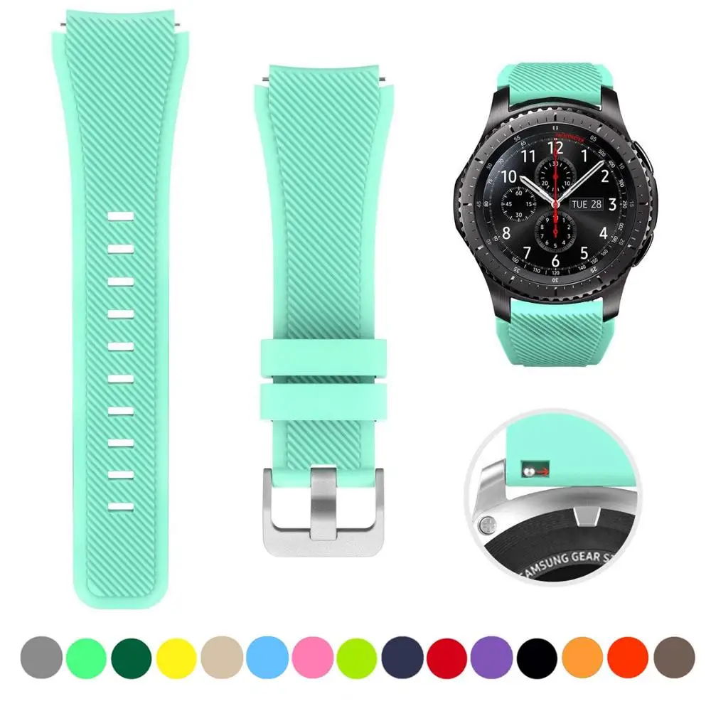 22mm Silicone Bands for Samsung Galaxy Watch 3 45mm/Gear S3 Classic/Frontier/Huawei Watch GT 2 3 Pro 46mm Amazfit GTR/Pace Strap