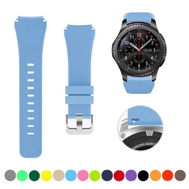 22mm Silicone Bands for Samsung Galaxy Watch 3 45mm/Gear S3 Classic/Frontier/Huawei Watch GT 2 3 Pro 46mm Amazfit GTR/Pace Strap