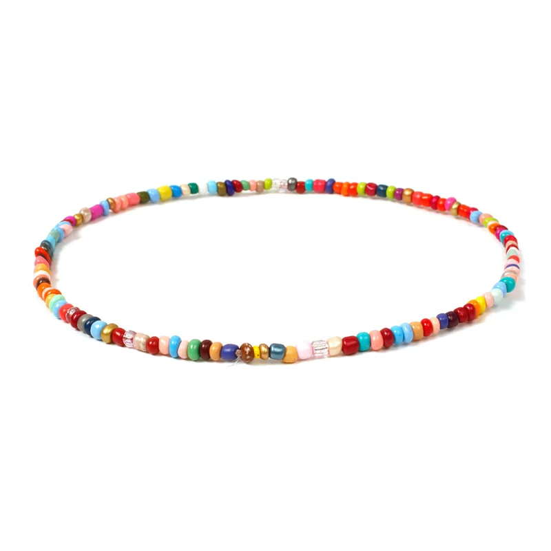 2025 Bohemia Style Beaded Necklace Multicolor Chokers Charm Necklaces Sweet Neck Chain Jewelry For Women Girls Wholesale