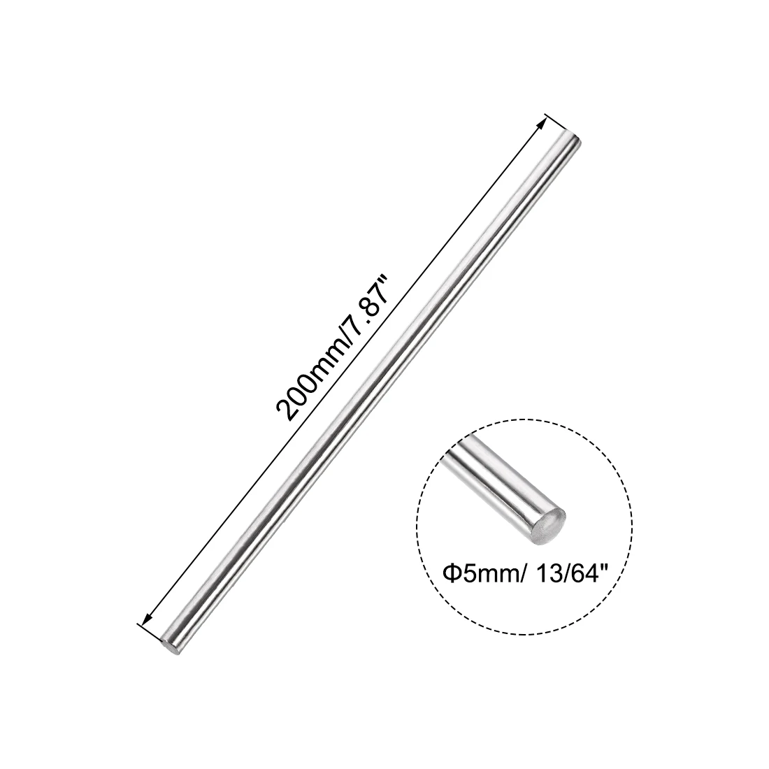 10Pcs 2.5/3/4/5/6mm Dia 304 Stainless Steel Rod Strong Rust-resistant Linear Shaft Solid Round Rod Bar for Motor Shaft Model Car