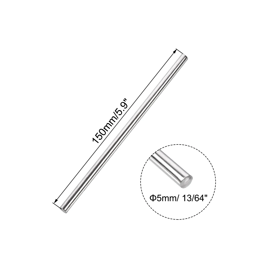10Pcs 2.5/3/4/5/6mm Dia 304 Stainless Steel Rod Strong Rust-resistant Linear Shaft Solid Round Rod Bar for Motor Shaft Model Car