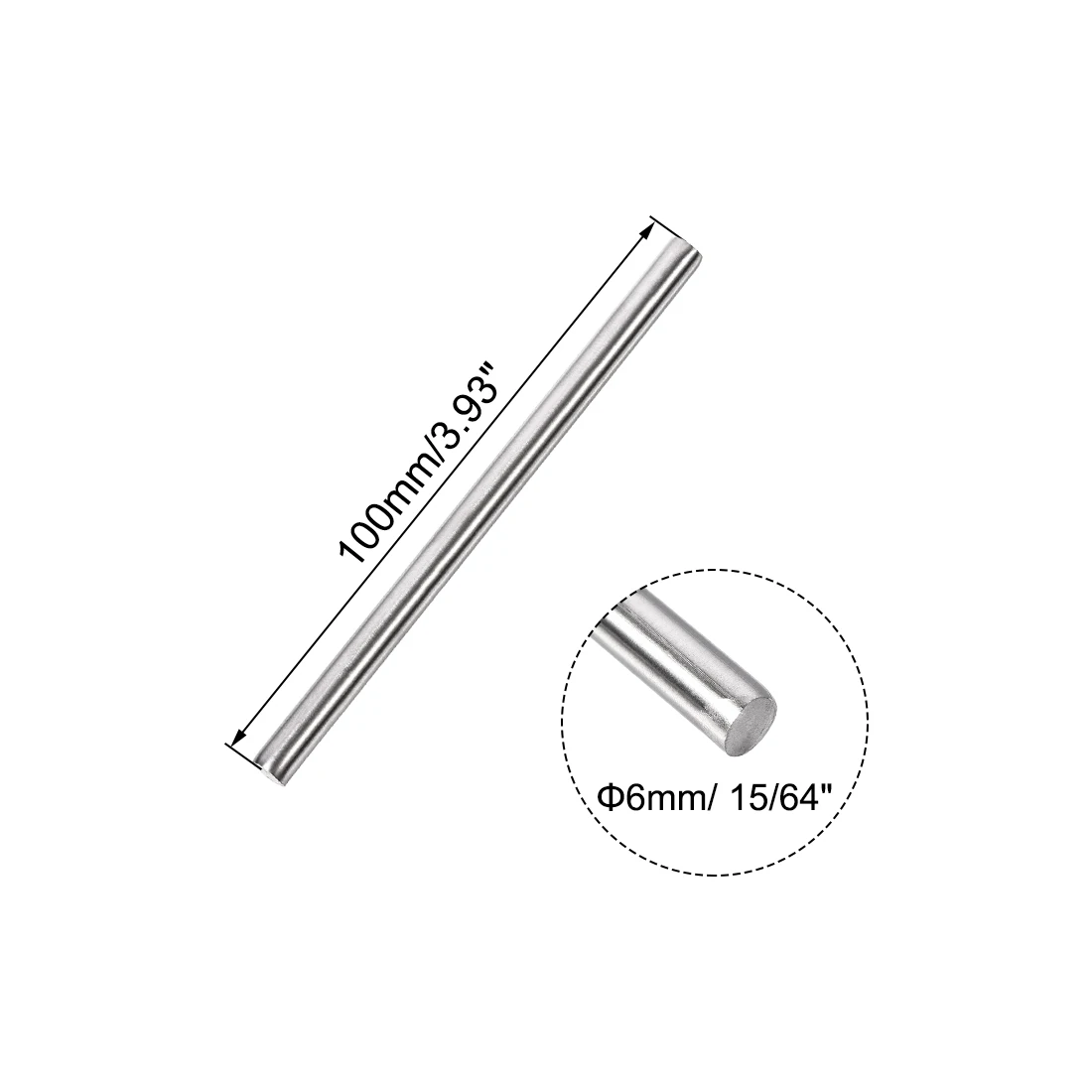 10Pcs 2.5/3/4/5/6mm Dia 304 Stainless Steel Rod Strong Rust-resistant Linear Shaft Solid Round Rod Bar for Motor Shaft Model Car