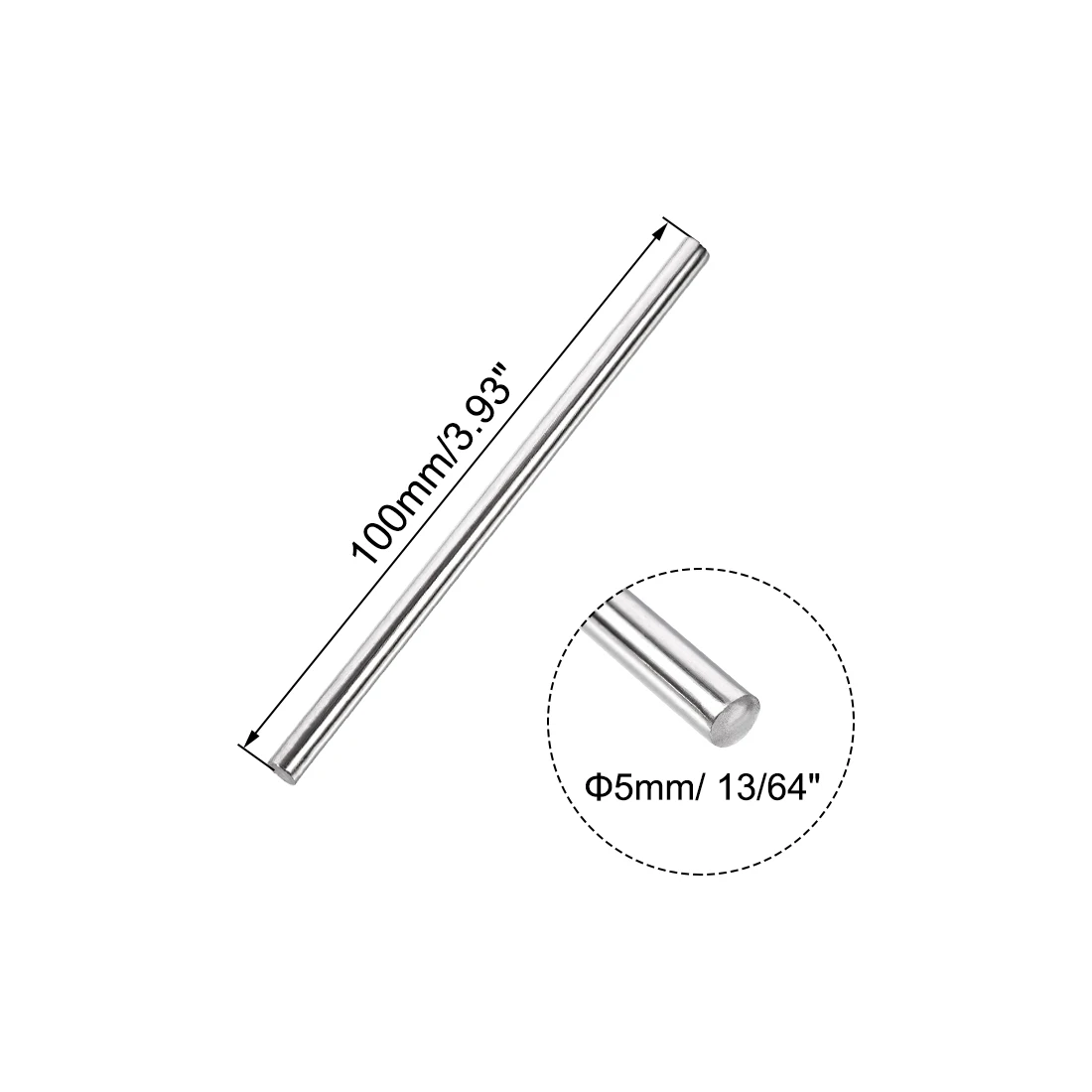 10Pcs 2.5/3/4/5/6mm Dia 304 Stainless Steel Rod Strong Rust-resistant Linear Shaft Solid Round Rod Bar for Motor Shaft Model Car