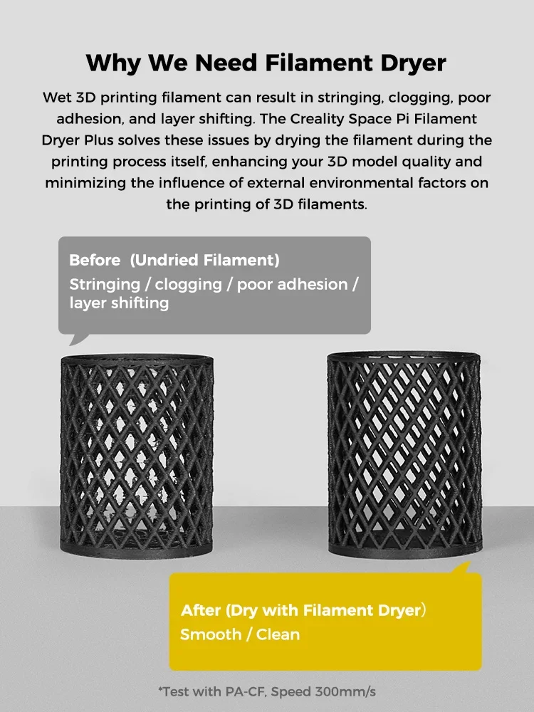 Creality Space Pi Filament Dryer Plus Drying Box Upgraded Two Rolls Drying Dehydrator for 2KG Filament 360° Hot-air heating